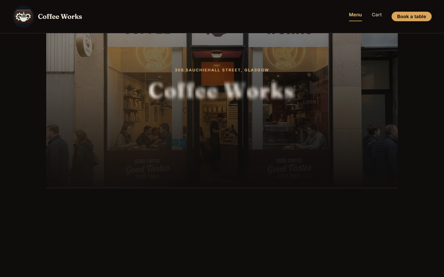 Coffee Works café website