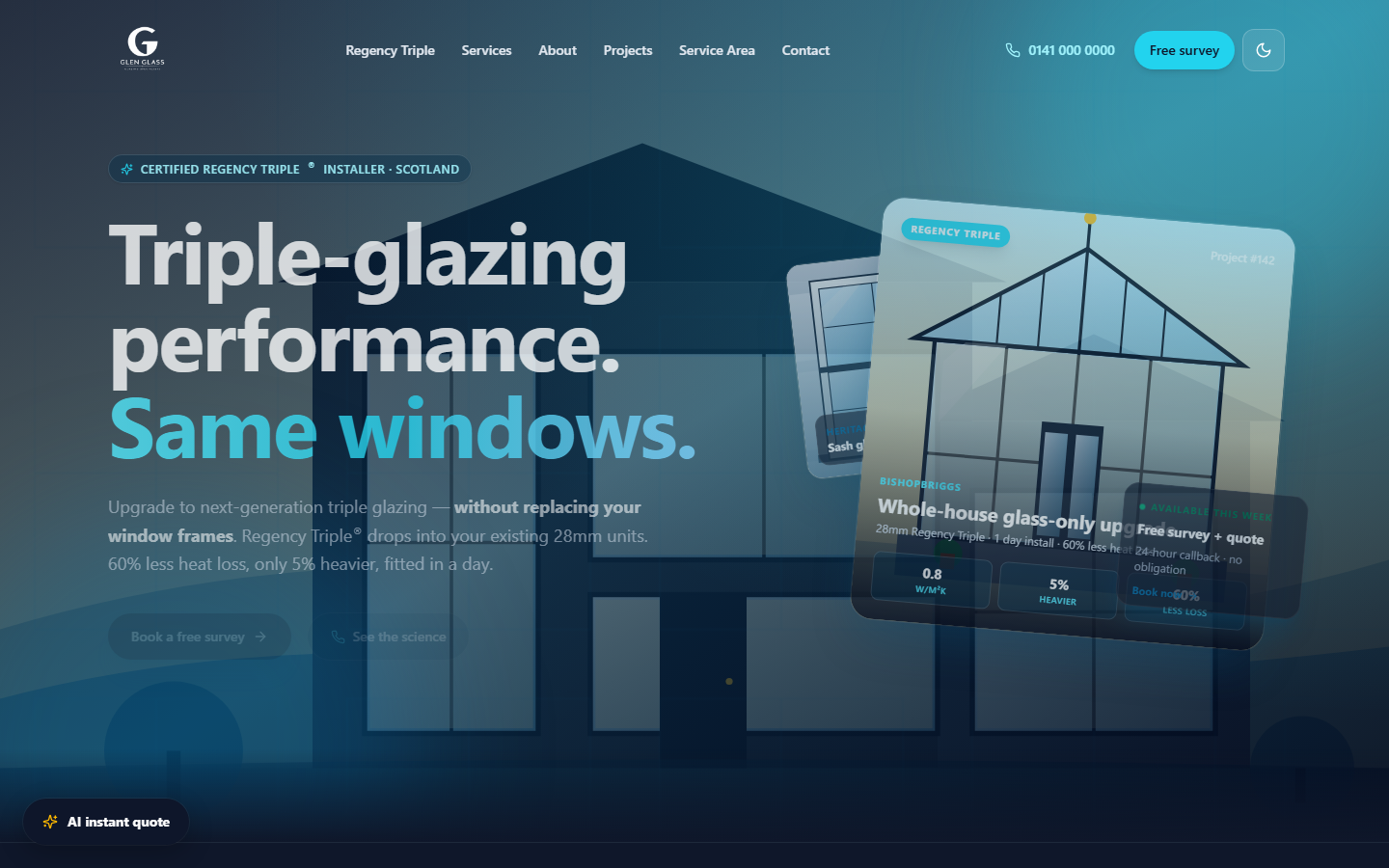 Glen Glass Glazing website
